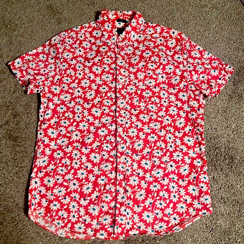 J Crew Slim Flex Washed Button Down